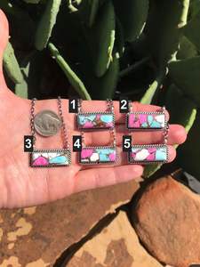 The Big Chief Bar Collar en algodón caramelo turquesa hecho a mano plata esterlina declaración joyería para ella - Product Image 3