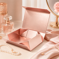Boîte cadeau magnétique de luxe écologique en or rose métallisé avec logo personnalisé en feuille d'or, emballage rigide pour coffrets cadeaux de fêtes