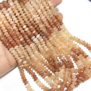 Venta al por mayor 6-7MM Natural melocotón piedra lunar facetada Rondelle forma cuentas de piedras preciosas de la tienda más vendida - Product Image 4