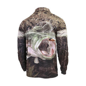 Camiseta de pesca de camuflaje de manga larga de diseño personalizado de alta calidad unisex talla grande OEM impreso sublimación transpirable de secado rápido - Product Image 4