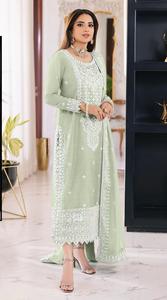 Nueva Organza paquistaní con traje bordado pesado con Stanton Pent con Organza con Dupatta bordada para mujeres - Product Image 3