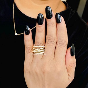 แหวนเพชรครอสโอเวอร์สีทอง14K. - Product Image 5