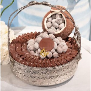 Cuenco de Chocolate de Metal de alta calidad, cuenco dulce hecho a mano de Color dorado y blanco, última llegada, servidor de dulces de Metal decorativo de lujo - Product Image 4