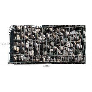 4 unités de panneaux de protection d'intimité en gabion de pierre 200x150x30 cm pour murs rideaux, longueur 8 m - Product Image 3