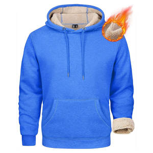 Pull-over doublé polaire Sherpa lourd pour hommes Sweat-shirt d'hiver avec capuche épaisse Pull-over d'hiver confortable - Product Image 1