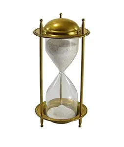 Часы ручной работы с деревянным и латунным песочным таймером, часы для стеклянных очков, идеально подходят для упражнений, античный Морской Декор