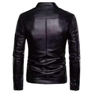 2025 mejor chaqueta de cuero de diseño personalizado OEM Premium chaquetas de motocicleta para hombre chaquetas de cuero negro Original prendas de vestir chaquetas de cuero para hombre - Product Image 3