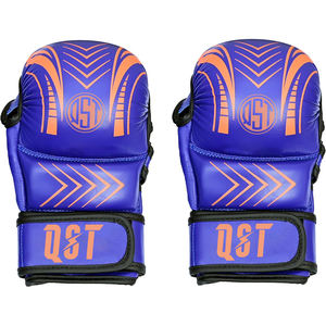 Gants de combat professionnels MMA en cuir véritable évacuation de l'humidité crochet boucle fermeture gants de boxe personnalisables Arts martiaux - Product Image 2