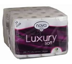 Nova Luxury Strong Soft Wood Pulp Toilet <b>Paper</b> 24 <b>Rolls</b> 3 Ply Jumbo <b>Roll</b> - Product Image 5
