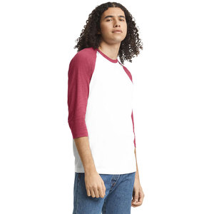 T-shirt à manches longues respirant raglan style baseball T-shirt à manches longues 100% coton - Product Image 3