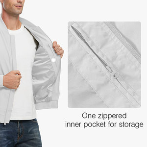 Venta al por mayor de diseñador de talla grande de los hombres de la chaqueta de bombardero Casual Plain Blank Golf ligero cortavientos chaqueta de bombardero para los hombres - Product Image 4