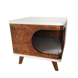 เตียงสัตว์เลี้ยงทำจากไม้ธรรมชาติพร้อมเบาะนุ่มดีไซน์ใหม่สำหรับสุนัขและแมว - Product Image 5