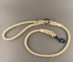 Natural hemp <b>rope</b> leash with colorful hemp twine accents, Handmade custom <b>lead</b> - Product Image 3