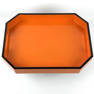 Bandeja de laca MDF hecha a mano colorida, bandeja de servicio octogonal con acabado brillante, vajilla sostenible para decoración del hogar - Product Image 4