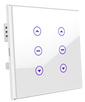 Fox Domotics Tuya – Interrupteur tactile manuel pour deux rideaux, compatible application mobile, télécommande IR, assistant vocal, Wi-Fi, indice IP40