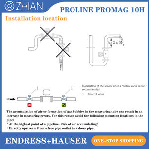 電磁流量計エンドレス + ハウザーフローセンサーE + H食品飲料衛生10H50 DN50 2インチ50mm磁気流量計 - Product Image 6