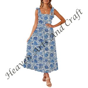 ชุดเดรสแขนกุดชายหาดพิมพ์ลายชุดเดรสสายเดี่ยวชุดเดรสสายสปาเก็ตตี้แบบลำลองสำหรับผู้หญิงเซ็กซี่จากผู้จำหน่ายในอินเดีย - Product Image 4