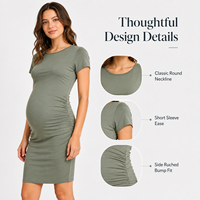 Robes de maternité tendance pour femmes avec ourlet enveloppant et fronces latérales