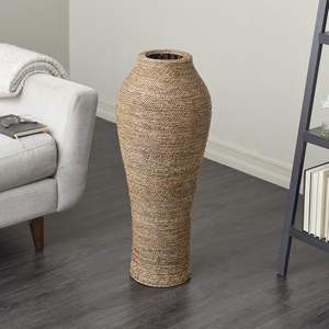 Handwoven Seagrass Decorative <b>Vase</b> 31inch Tall Natural Wrapped Centerpiece <b>Vase</b> for Boho Home Decor Farmhouse Coastal Living - Product Image 3