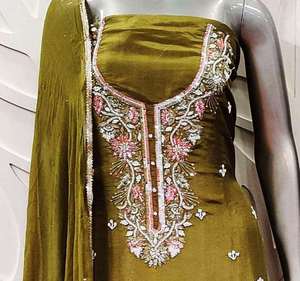 Designer moderne non cousu brodé à la main beaux costumes indien mode avant style traditionnel pour les fêtes - Product Image 3