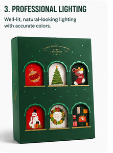 Custom Green Countdown Advent Calendar <b>Box</b> with Window Sleeve Rigid Cardboard <b>Christmas</b> Mystery Packaging for Gift Wholesale - Product Image 6