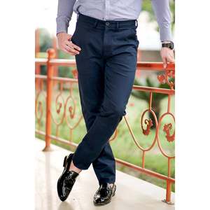 Pantalón Chino Unze London 100% Algodón Antiarrugas, Color Liso, para Todas las Temporadas, con Logotipo Personalizado, Decoraciones con Botones, Corte Recto, Talla XL, Tejido de Color - Product Image 5