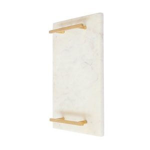 Lo mejor para celebraciones y platos festivos de mármol blanco con asas de latón, ideal para regalos de Navidad a granel y a bajo costo - Product Image 2