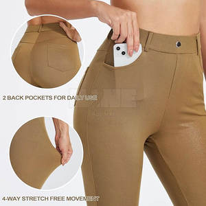 Pantalon en cuir décontracté pour femmes le plus vendu avec logo personnalisé imprimé taille moyenne devant plat imperméable à l'eau pour l'extérieur fabriqué - Product Image 6