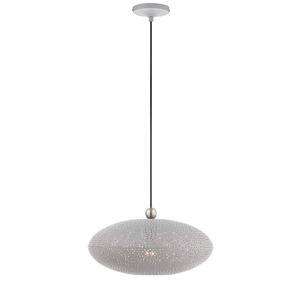 Lampe suspendue en métal de conception de treillis en laiton AK en pièce maîtresse décorative finie grise pour la décoration intérieure de la maison - Product Image 1