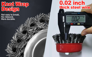 ล้อแปรงลวดเหล็กคาร์บอนหัวหกเหลี่ยม1/4นิ้วสำหรับสว่านกำจัดสนิม - Product Image 6