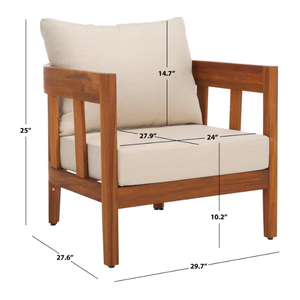 Sillas de comedor de madera de teca maciza con forro de espuma gruesa y tela suave a precio económico. - Product Image 3
