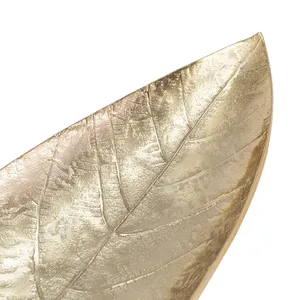 Grossiste Plateau de service en métal en forme de feuille en aluminium de luxe fait main - Product Image 1