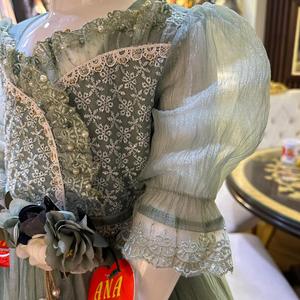 Nueva Colección 2024, Vestido Infantil de Algodón con Decoración de Flores de Satén, Estilo Formal, Largo hasta la Rodilla, Diseño Floral - Product Image 3