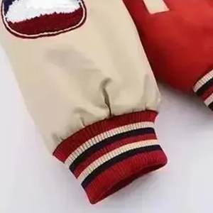 Vente en gros de vestes universitaires rouges avec logo brodé sur mesure pour hommes vestes Letterman tendance vestes pour hommes vestes respirantes pour hommes - Product Image 3