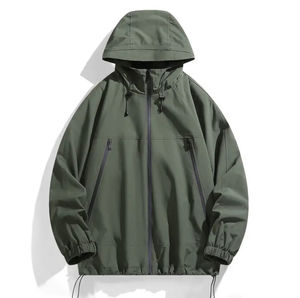 Veste matelassée à capuche décontractée pour homme, respirante, col montant, fermeture éclair standard, manteau d'hiver pour l'extérieur, sur mesure, imperméable, haute qualité - Product Image 1