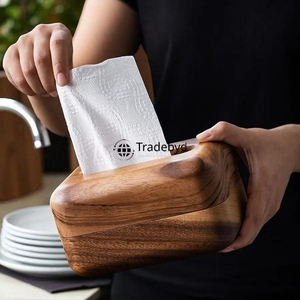 Elegant Premium Quality Wooden Tissue <b>Box</b> & Holder <b>Floral</b> Pattern Engraved Design for Living Room Dining Table Decor Tradebyd - Product Image 3