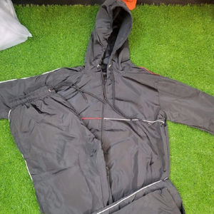 Survêtement personnalisable de haute qualité taille élastique écologique respirant léger solide hiver ensemble personnalisable haut avant - Product Image 1