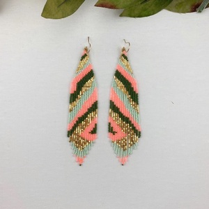 Pendientes de Flores Hechos a Mano Personalizados para Mujer, Diseño de Moda con Cuentas de Resina Rosa y Estilo Ángel, Venta al Por Mayor - Product Image 6