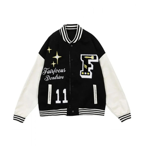 Ropa de invierno, chaquetas de manga larga para hombre, cuello levantado, 2025, parches de chenilla de alta calidad, chaqueta universitaria de nuevo diseño para hombre - Product Image 3