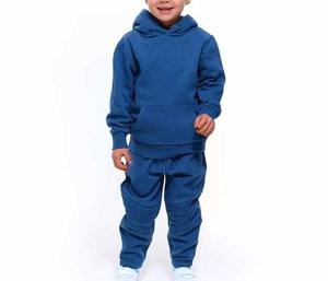 Latest High Quality Custom Made Winter Plus Size Kids Cotton Solid Two Piece <b>Hoodie</b> and Jogger Sweatsuit - Product Image 2