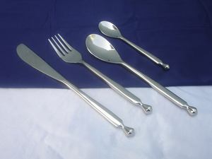 Ensemble de couverts de luxe moderne de qualité supérieure, fabriqué à la main en Inde, très vendu, avec placage nickel pour une utilisation en cuisine, vaisselle - Product Image 6