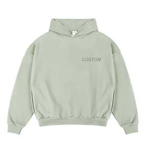 เสื้อฮู้ดดี้ทรงหลวมแบบดรอปโชว์เดอร์ ผ้าฝ้าย 100% น้ำหนัก 350/400 กรัม สกรีนโลโก้ได้ ทรงครอป ทรงบ็อกซี่ สำหรับผู้ชาย - Product Image 4