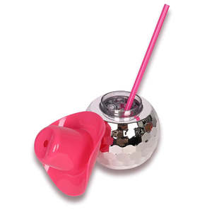 Tazza d'argento da 500ml con cannuccia confezione da 2 per feste compleanni bar bomboniere famiglia - Product Image 5