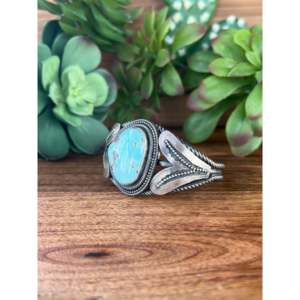 Bracelet à manchette tendance Bob Becenti Golden Hill en turquoise et argent sterling - Product Image 3