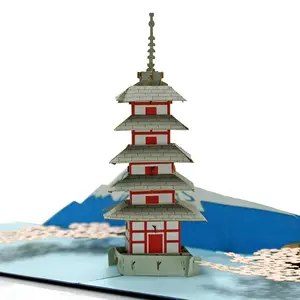 越南HMG供应商为弹出贺卡定制3D模型模拟富士山和樱花