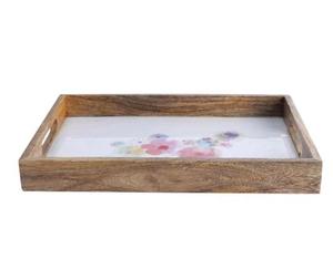 ถาดเสิร์ฟทำจากไม้และเรซิ่นแบบฝังทำมือถาดเสิร์ฟสำหรับโต๊ะกาแฟบ้านโรงแรม - Product Image 5