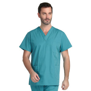 Uniforme Médico de Alta Calidad al por Mayor, Conjunto de Uniforme de Enfermera Transpirable, Logotipo Personalizable, Manga Corta, Cuello Redondo - Product Image 2