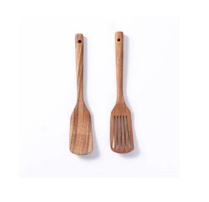 Cuillère en bois ustensiles de cuisine ustensiles de cuisine naturels haute qualité plaqué or longue poignée écologique - Product Image 1
