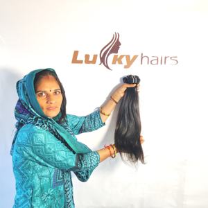 Extensions de cheveux humains indiens vierges non traités, lisses et soyeux, avec double trame, vague lâche et vague d'eau - Product Image 3