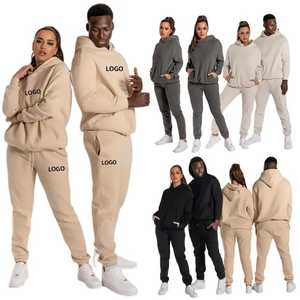 Ensemble survêtement unisexe avec logo personnalisé, sweat-shirt d'hiver pour homme, jogging, streetwear, 100% coton biologique, extensible dans les quatre sens - Product Image 2